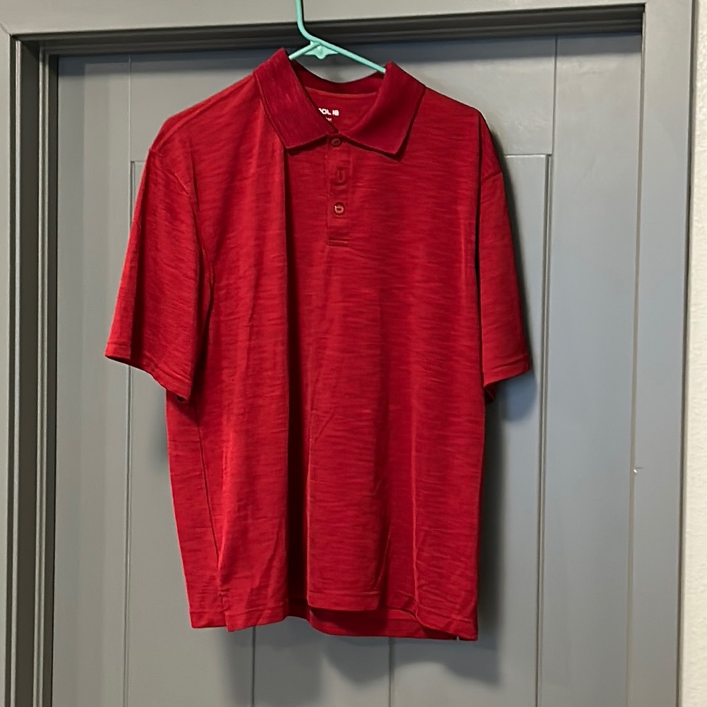 Haggar Large Red Short Sleeve collared shirt